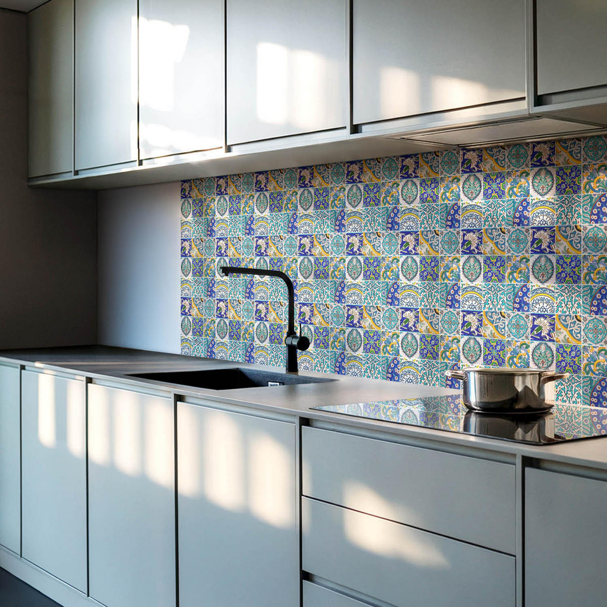 WANDPANEEL 10x 40x20 cm selbstklebend Cordalla - Hellblau, Kunststoff (20/1.6/40cm) - Wallfluent