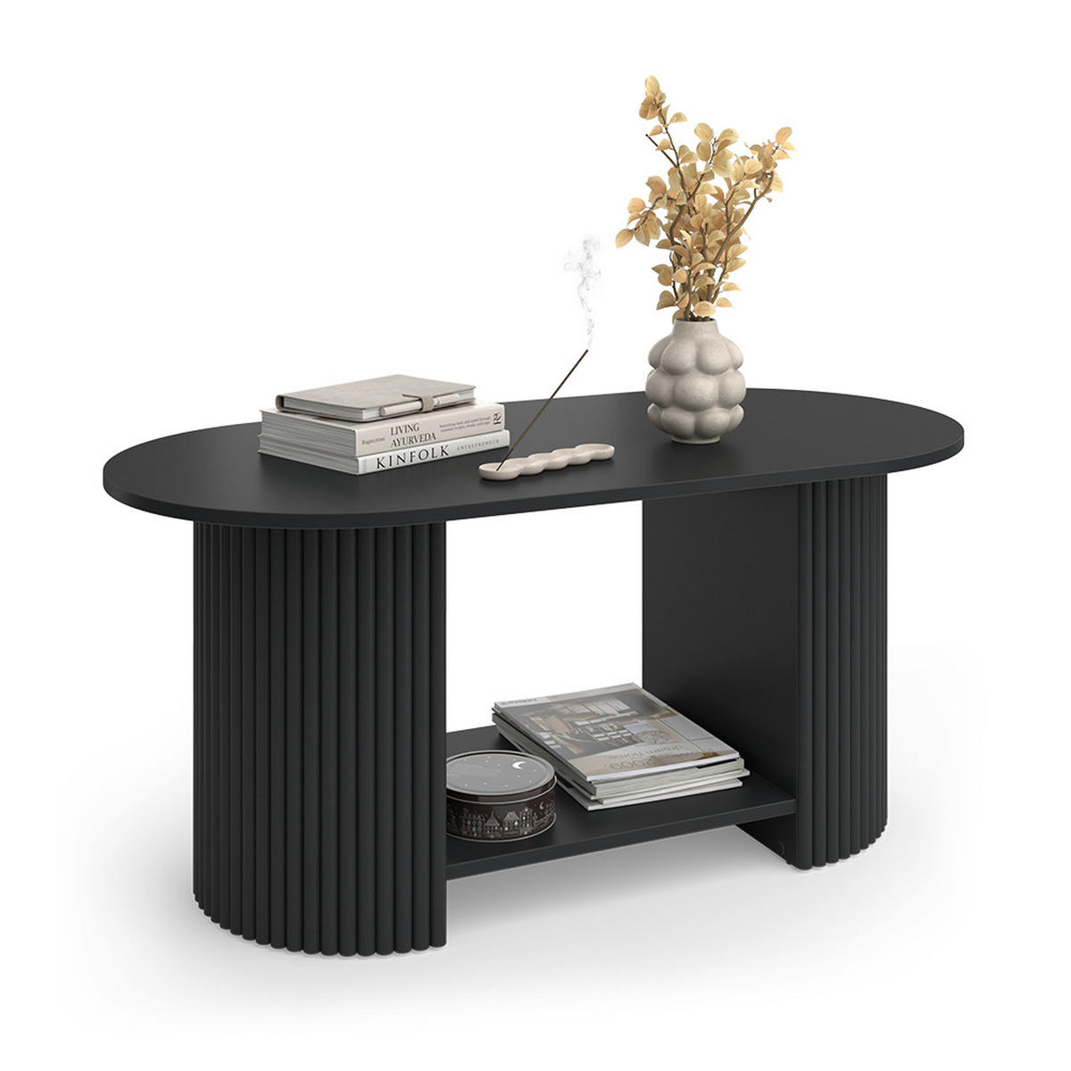 MASUTA DE CAFEA Calero, Negru/Negru, 100 x 50 cm - negru, compozit lemnos (50/100/45cm) - Vicco
