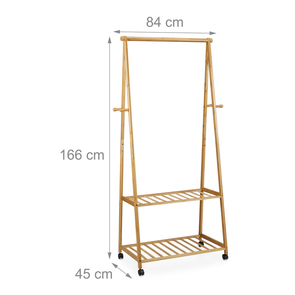 VĚŠÁK na oblečení - světle hnědá, dřevo (84/166/45cm) - Relaxdays