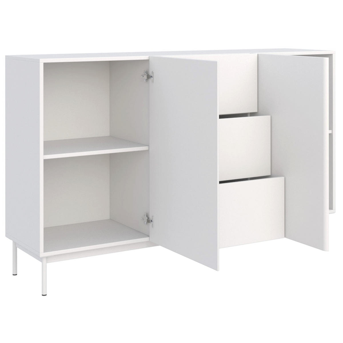 KOMODA Olio 2-dverová 160 cm - biela, kov/kompozitné drevo (160/90/38.6cm) - Selsey