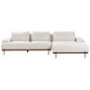 3-SITZER-ECKSOFA hellbeige rechtsseitig Mariferd - Beige/Dunkelbraun, Textil (316/146cm) - Beliani