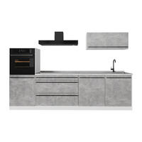 KUCHYŇSKÝ KOUT R-Line, Beton/Bílá, 280 cm pracovná doska Mramor - šedá/bílá, kompozitní dřevo (280/143/60cm) - Vicco
