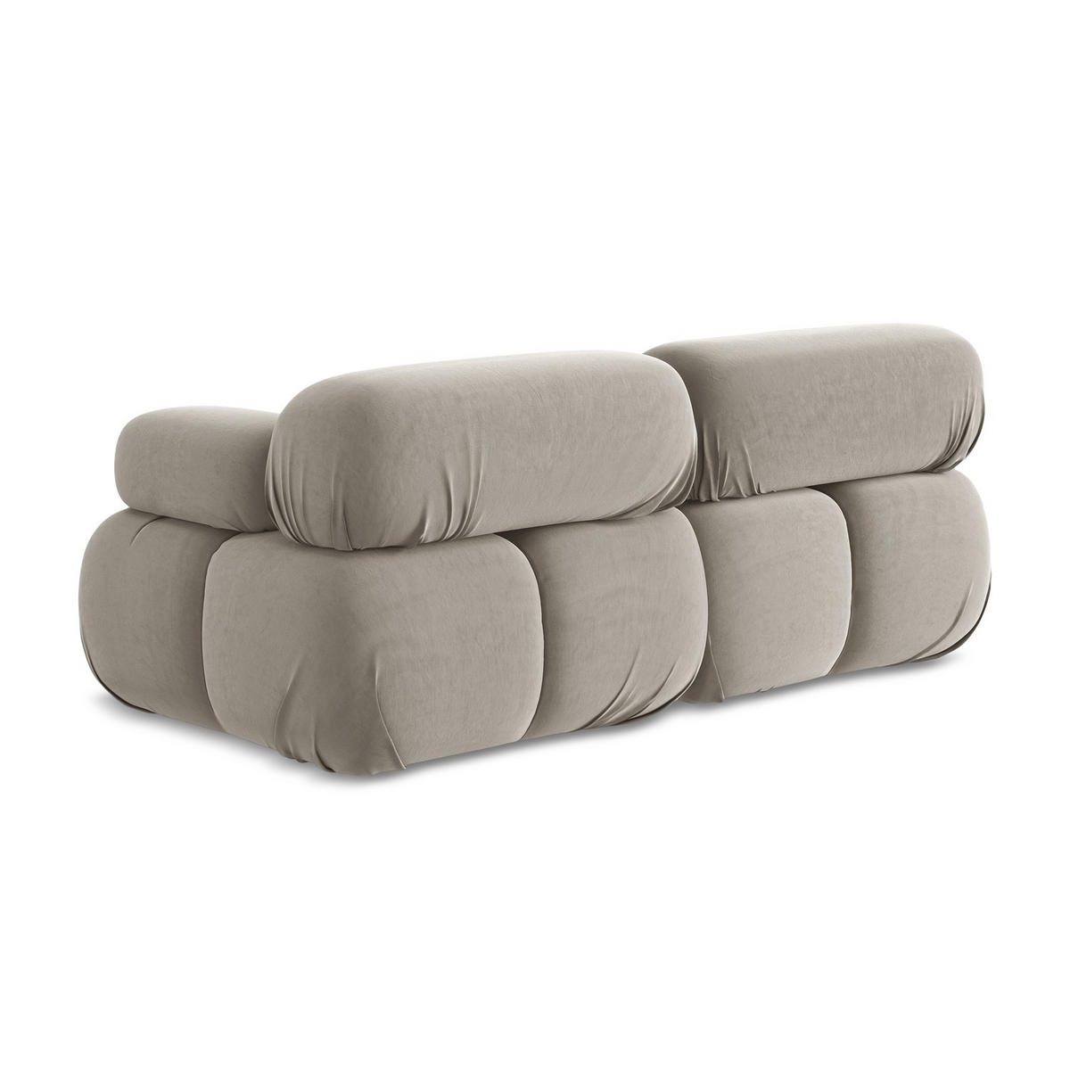 2-SITZER-SOFA Samt Stoff Grau - Taupe/Lila, Kunststoff/Textil (190/70/96cm) - LaMiaSofa
