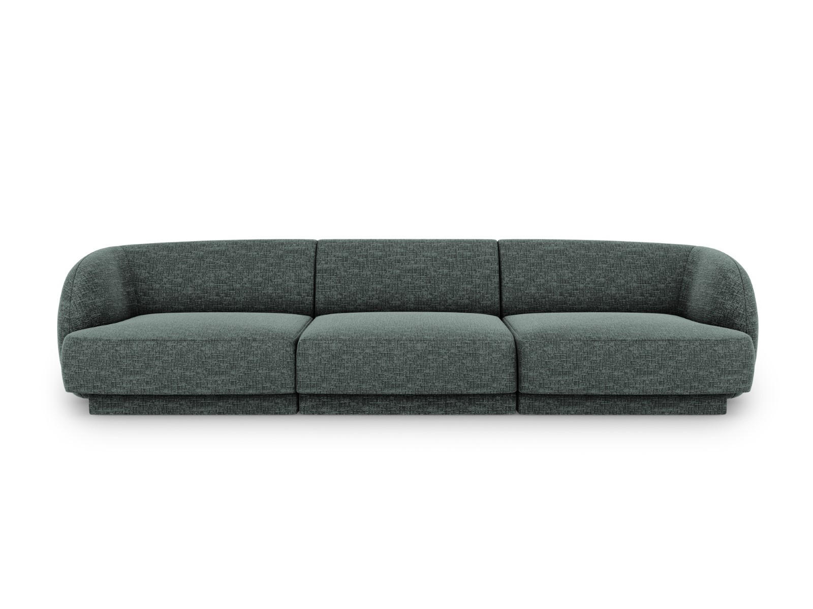 SOFA Miley aus Chenille-Stoff petrol 3 Sitzplätze - Petrol, Textil (90/70/255cm) - Micadoni