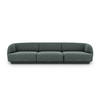 SOFA Miley aus Chenille-Stoff petrol 3 Sitzplätze - Petrol, Textil (90/70/255cm) - Micadoni