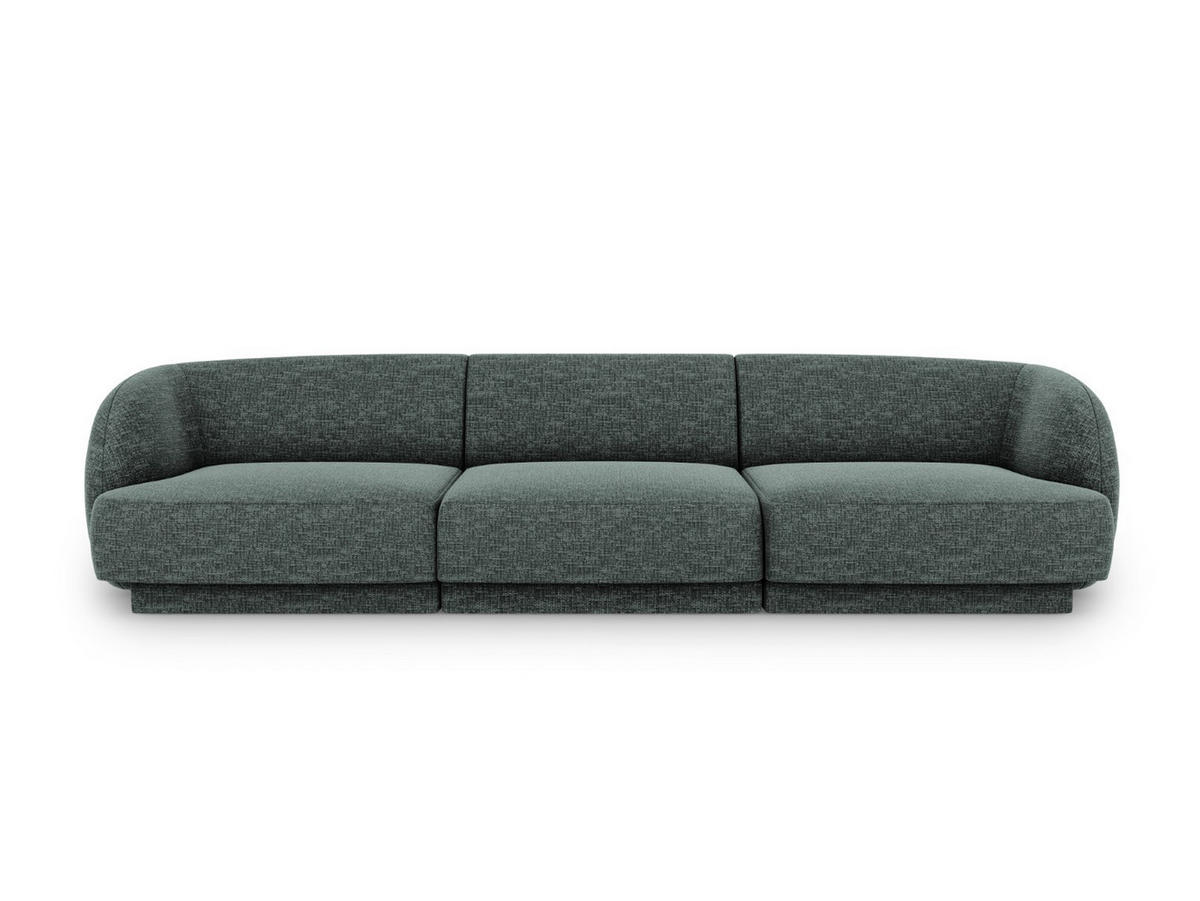 SOFA Miley aus Chenille-Stoff petrol 3 Sitzplätze - Petrol, Textil (90/70/255cm) - Micadoni