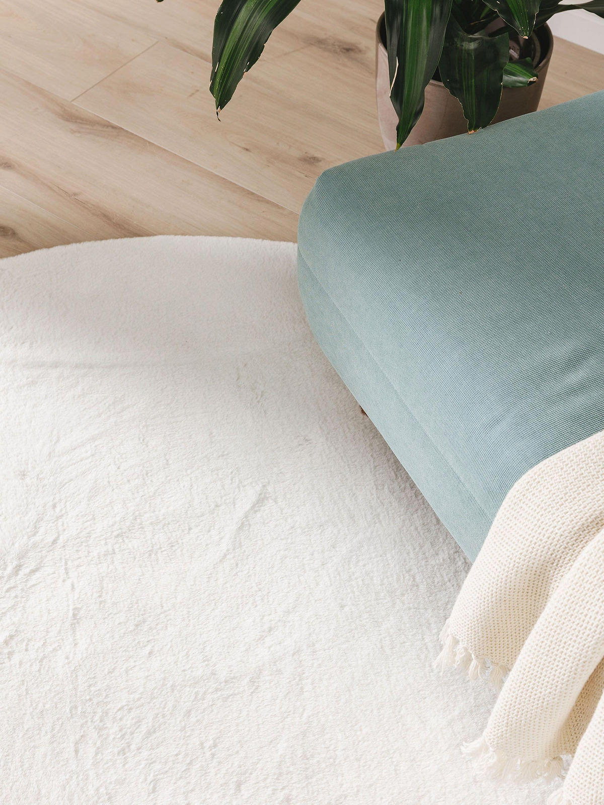 KUNSTFELLTEPPICH Furry Cream ø 200 cm rund - Creme, Kunststoff (200/200cm) - benuta