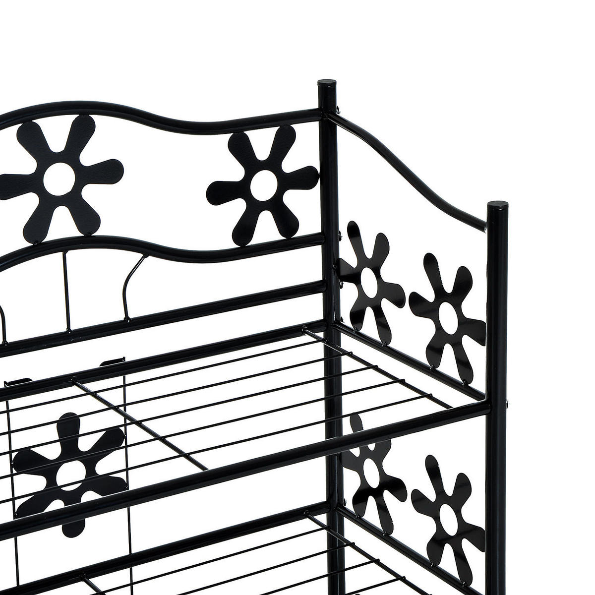 SCHUHREGAL, Standregal, Ständer, 4 Ebenen, Metall, 59,5 x 30 x 92 cm, Schwarz - Schwarz, Metall (30/92/595cm) - HOMCOM