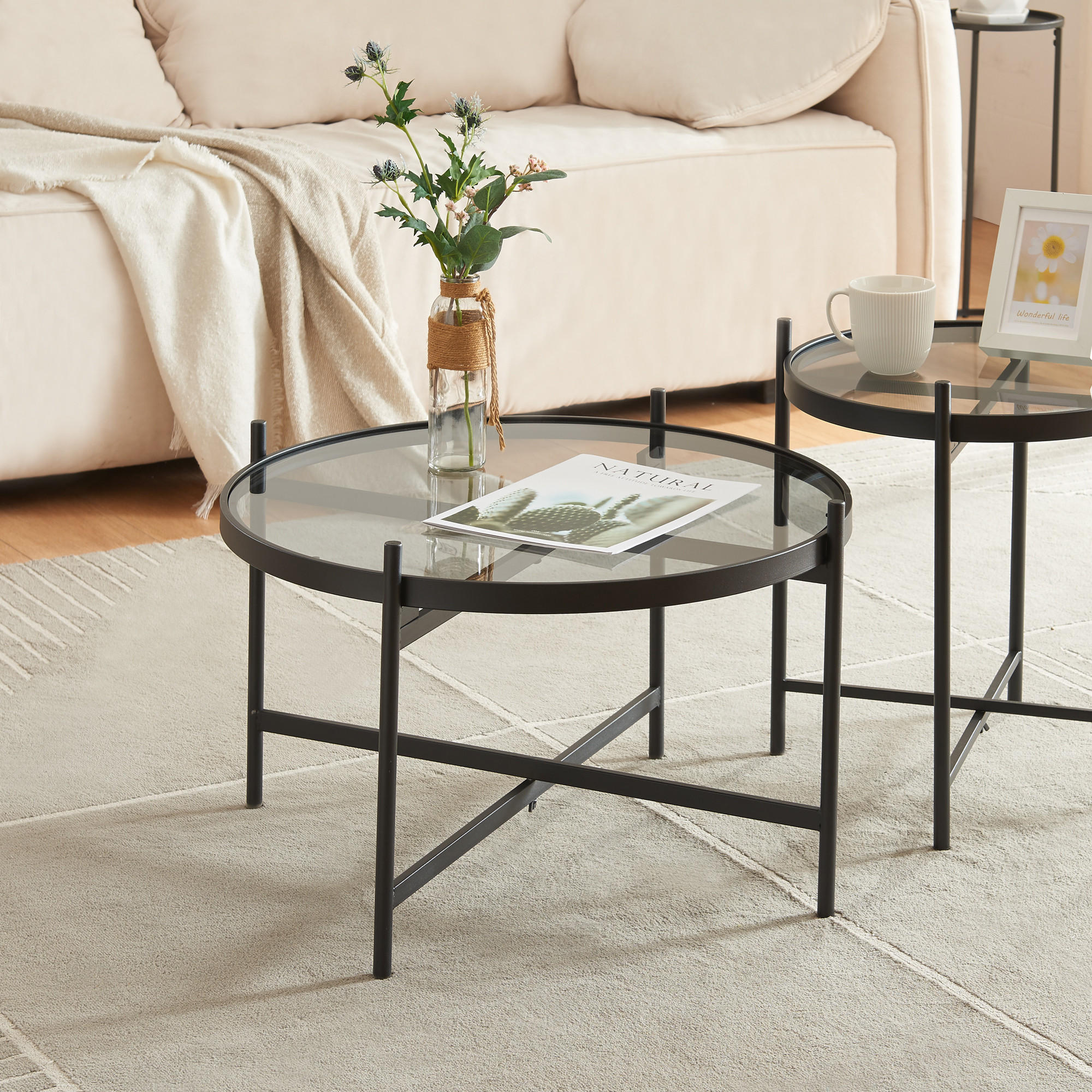 COUCHTISCH Lier 39.5/61 cm - Schwarz, Metall (61/61/39.5cm) - [en.casa]