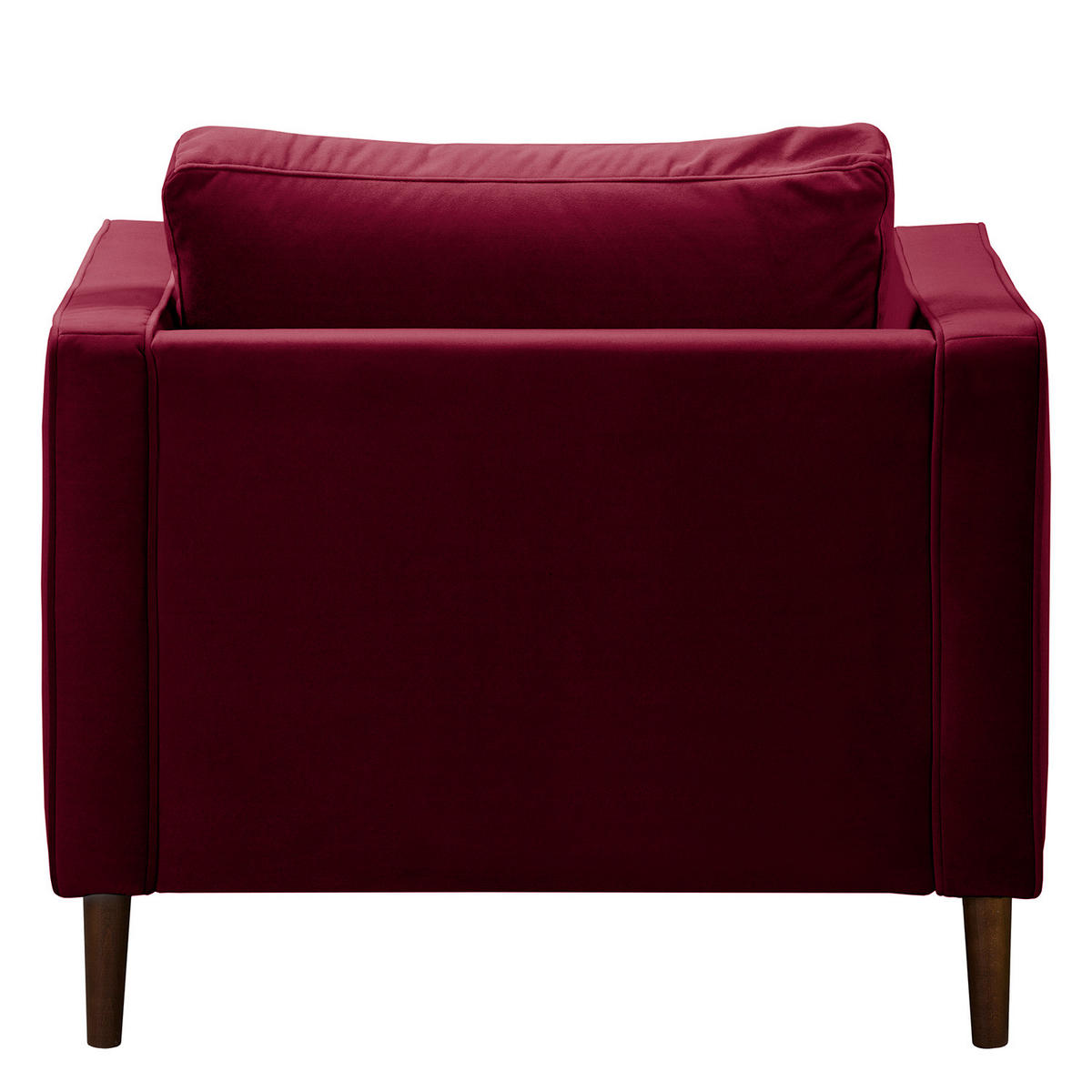 SESSEL - Samt - Dunkelbraun/Dunkelrot, Birkenholz/Textil (90/80/86cm) - home24