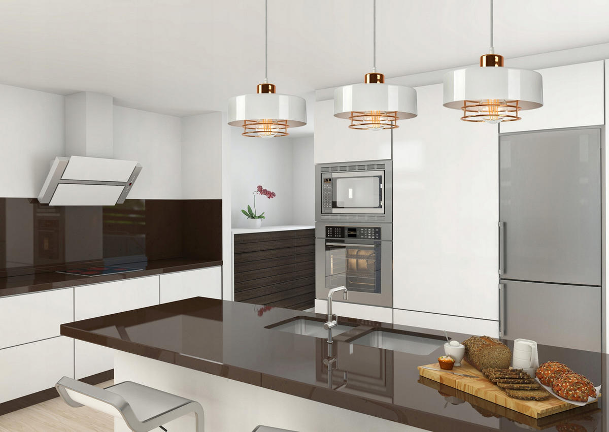 PENDELLEUCHTE EDISON - Goldfarben/Weiß, Metall (20/80/70cm) - kiki design