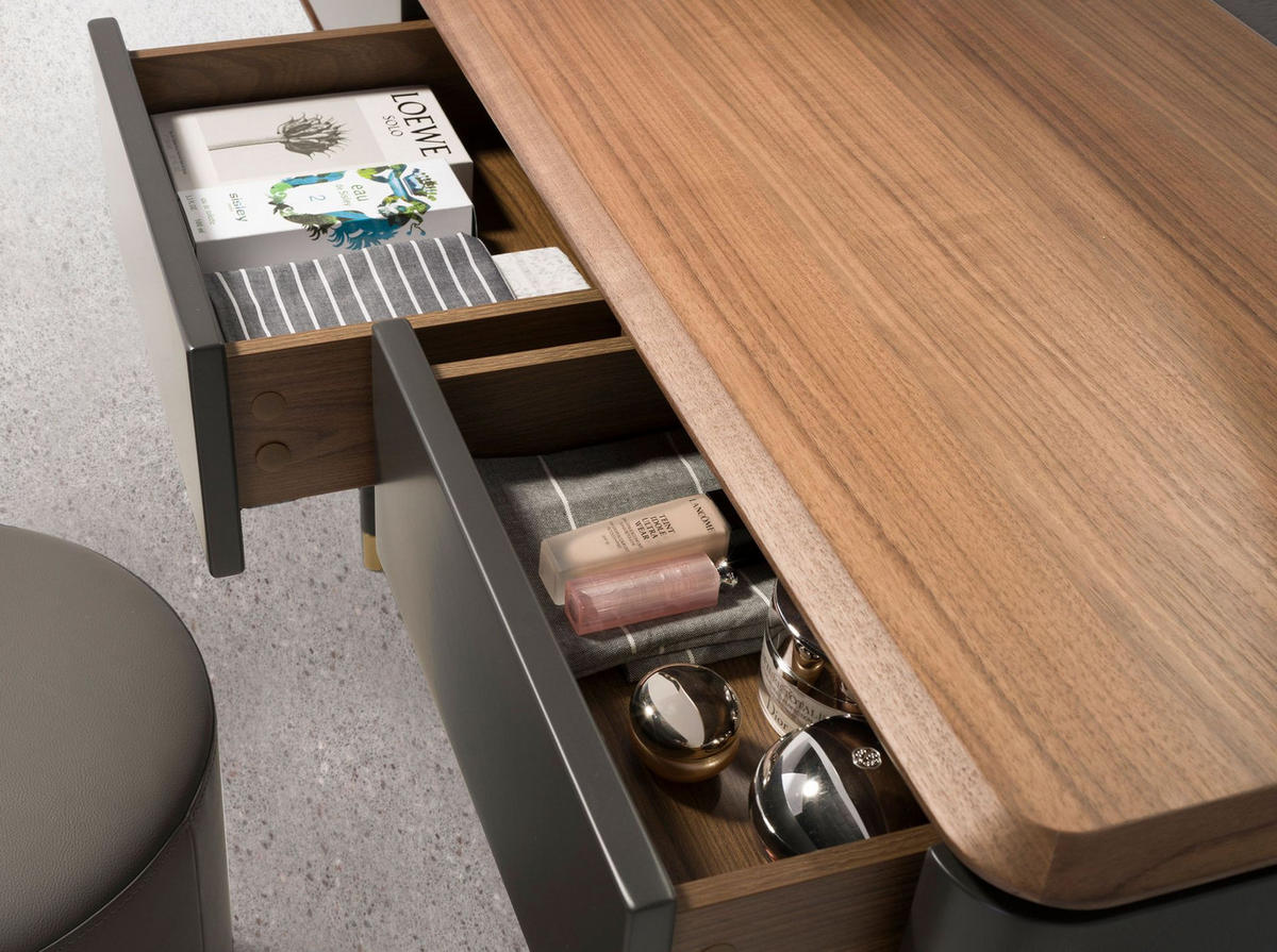 KONSOLENTISCH Rechteckige Konsole Nussbaum, mattes dunkelgraues Holz und schwarzer Stahl 120/50/80 cm - Dunkelgrau, Holzwerkstoff (50/120/80cm) - ANGEL CERDA