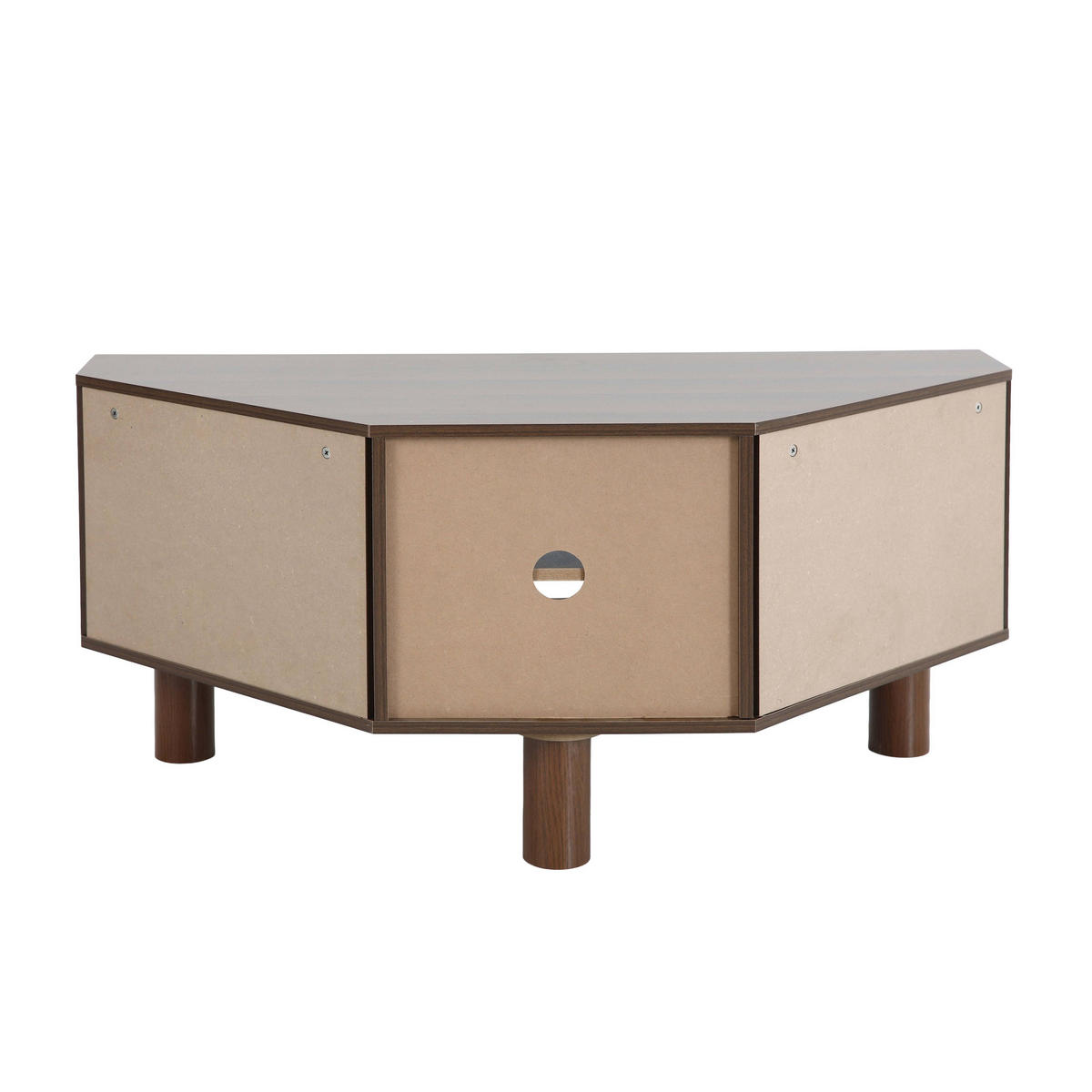 TV-STÄNDER, Dunkles Holz - Braun, Holz (120/55/54cm) - Oviala