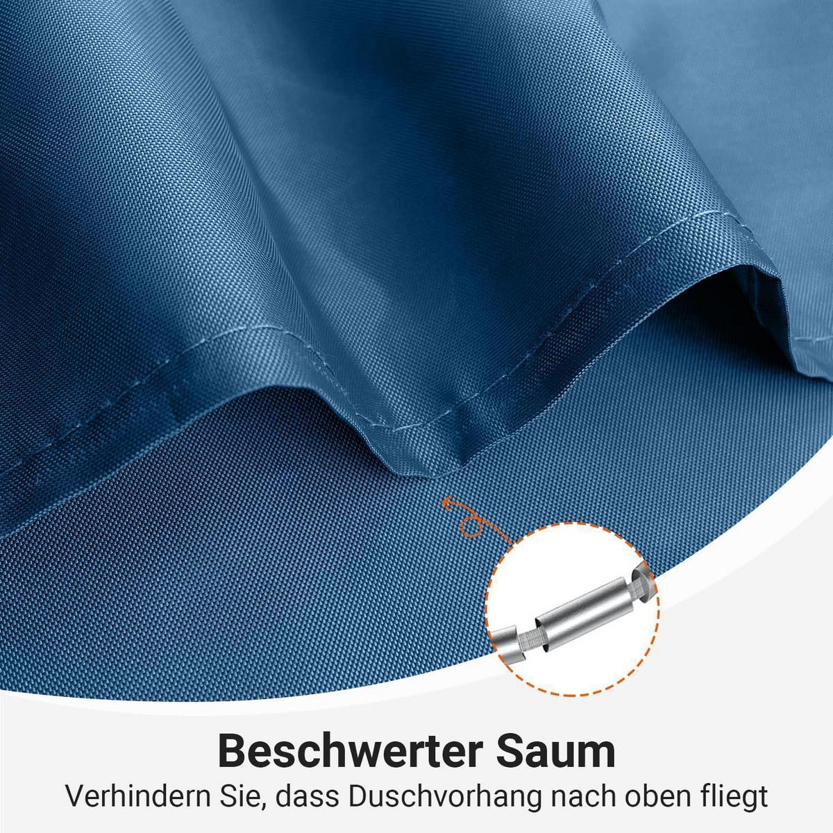 DUSCHVORHANG Dunkelblau 150 x 200 cm Textil Wasserabweisend Waschbar - Dunkelblau, Textil (150/200cm)