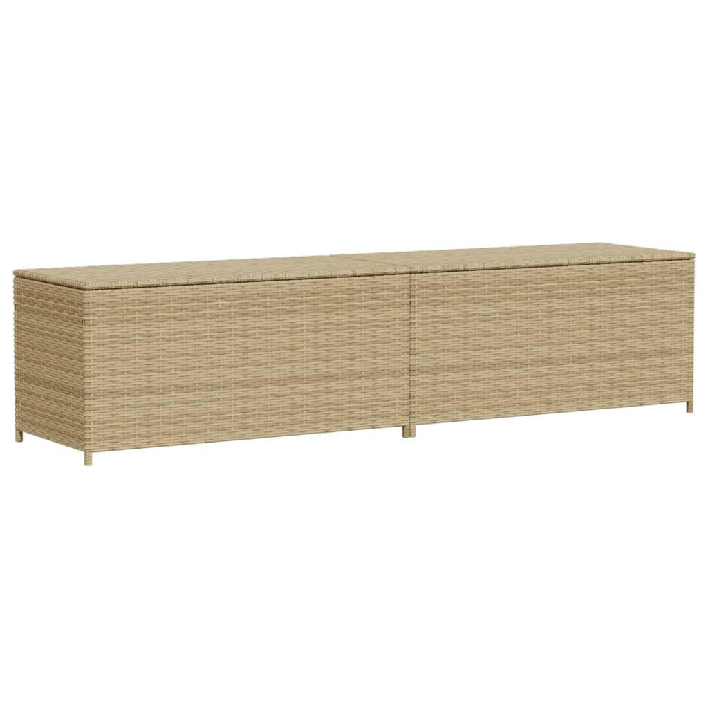 GARTENTRUHE Beige 469L Poly Rattan - Beige, Kunststoff (200/100/50cm) - furnicato