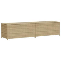 GARTENTRUHE Beige 469L Poly Rattan - Beige, Kunststoff (200/100/50cm) - furnicato
