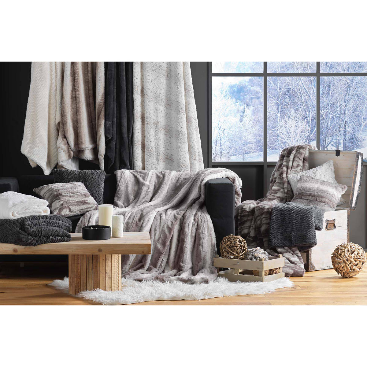 TAGESDECKE Caresse 125/150 cm - Anthrazit, Textil (150/125cm) - Douceur d´intérieur