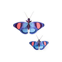 WANDDEKO Schmetterlings-Duo 56/13 cm - Blau, Wellpappe (56/13/44cm) - KUNSTLOFT