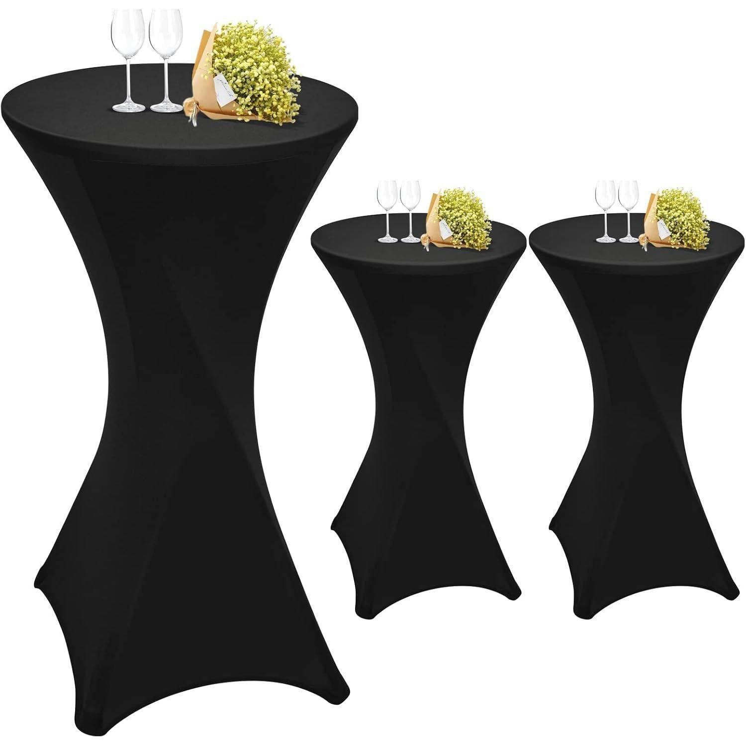 STEHTISCHHUSSE 3er Set Schwarz 60 cm - Schwarz, Textil (60/60cm)