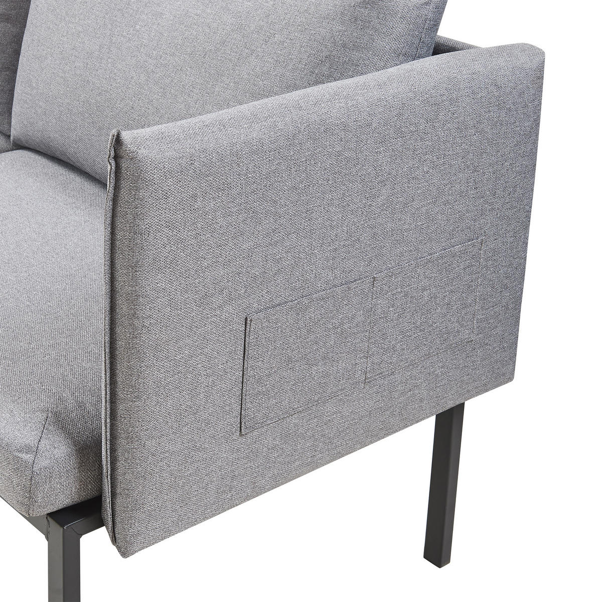 DVOUSEDÁK Kamar - šedá, kov/dřevo (158/69/63.5cm) - [en.casa]