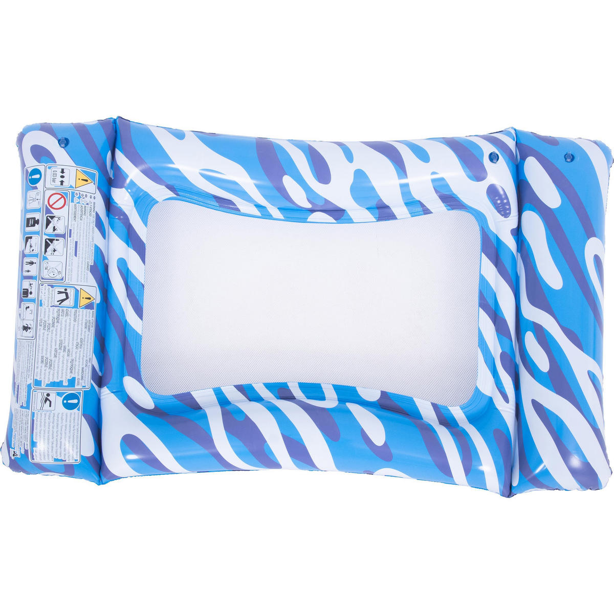 LUFTMATRATZE Ripple Wave 117 x 76 x 15 cm mit Netzgewebe und 3 Luftkammern - Blau, Kunststoff (117/76/15cm) - Avenli