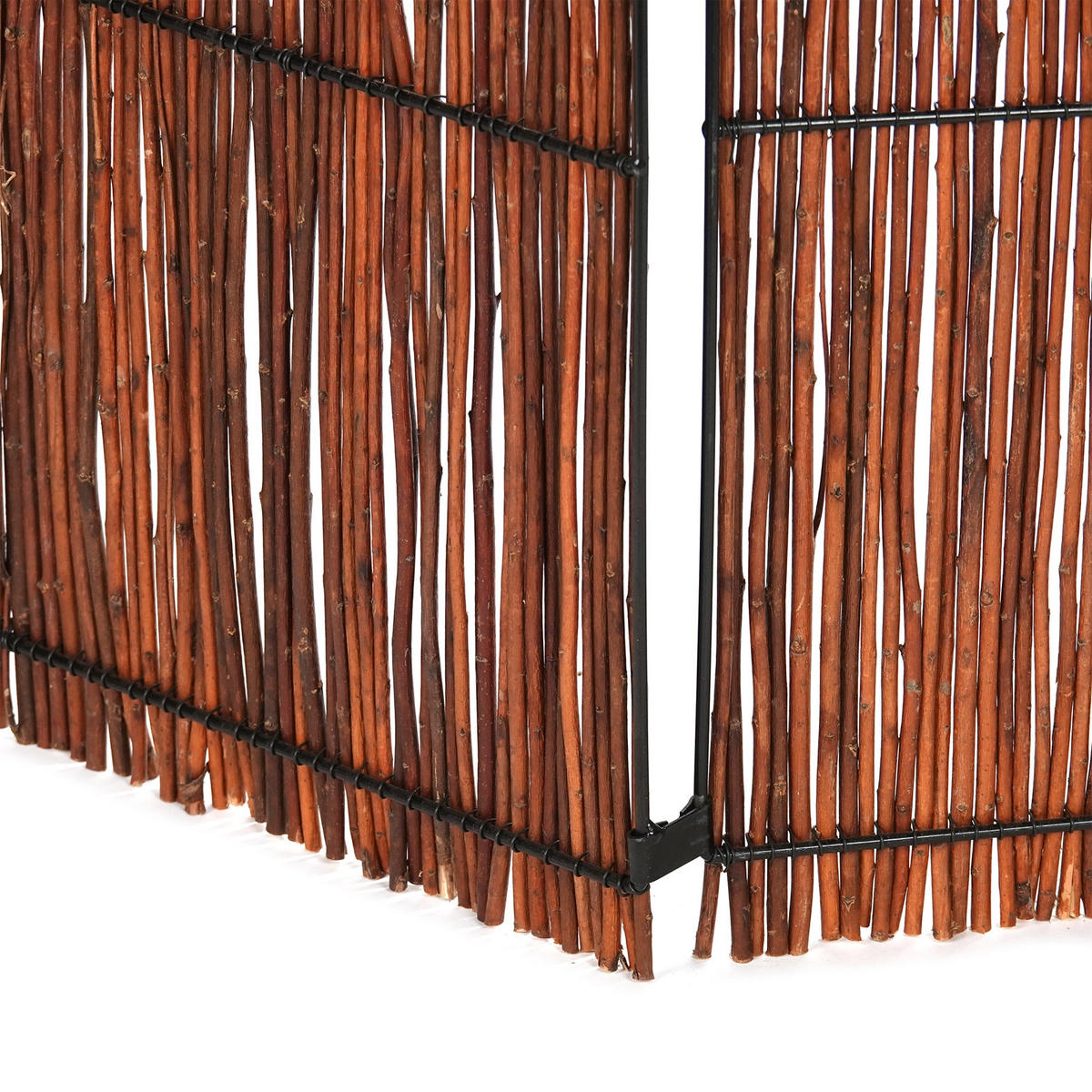 RAUMTEILER Nature Weidenholz mit Rinde naturfarben - Braun, Naturmaterialien (120/160/3cm) - DESIGN DELIGHTS