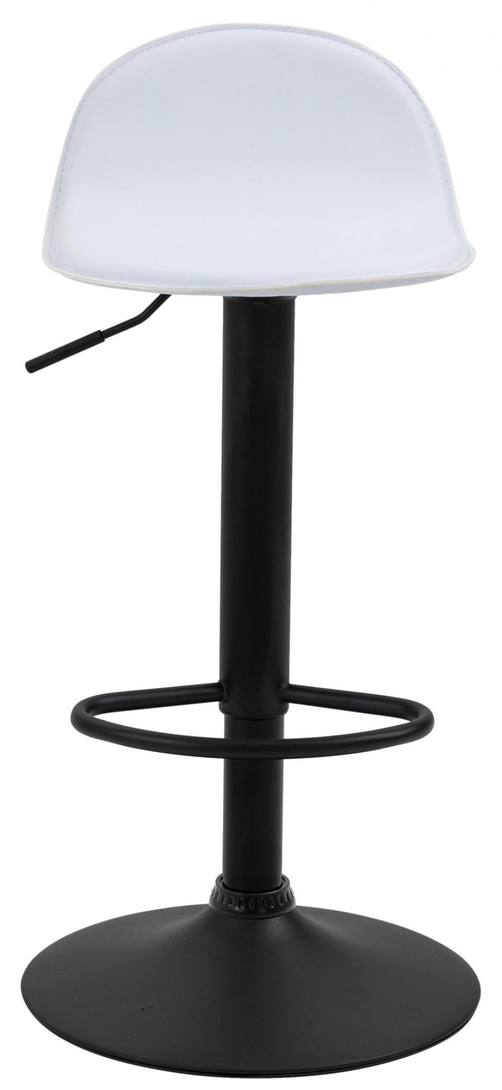 BARHOCKER 2er Set Lederlook weiß - Walnussfarben/Schwarz, Textil/Metall (39/94/41cm) - CLP
