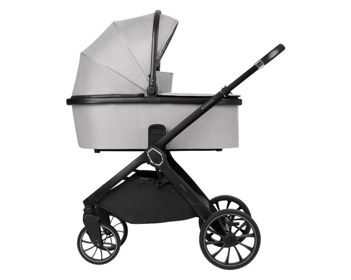 KINDERWAGEN Tiffany 2 in 1 grau Babywanne, Sportsitz, Wickeltasche, PU-Räder - Grau, Metall (81/59/102cm) - Kikka boo