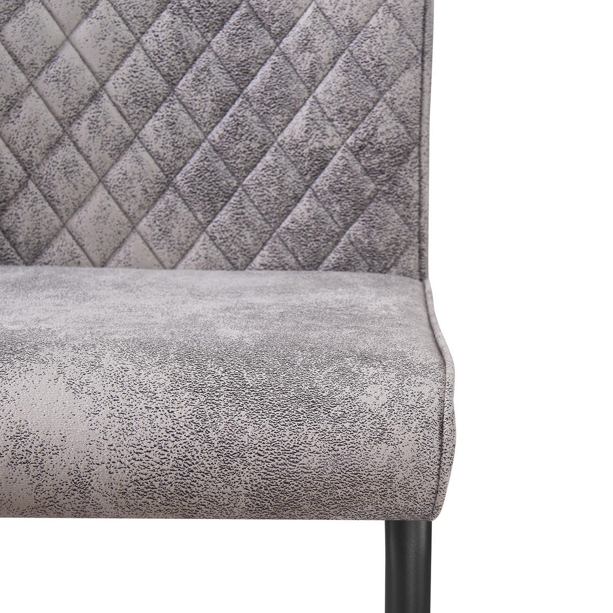 SCHWINGSTUHL THEO Grau 4 Stück - Grau, Textil/Metall (44/98/58cm) - B&D Home