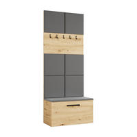 GARDEROBENSCHRANK Rosanno I Eiche Artisan 80,6/204/40 cm – Modern, mit Kleiderhaken - Hellbraun, Holzwerkstoff/Kunststoff (80.6/204/40cm) - AX Living