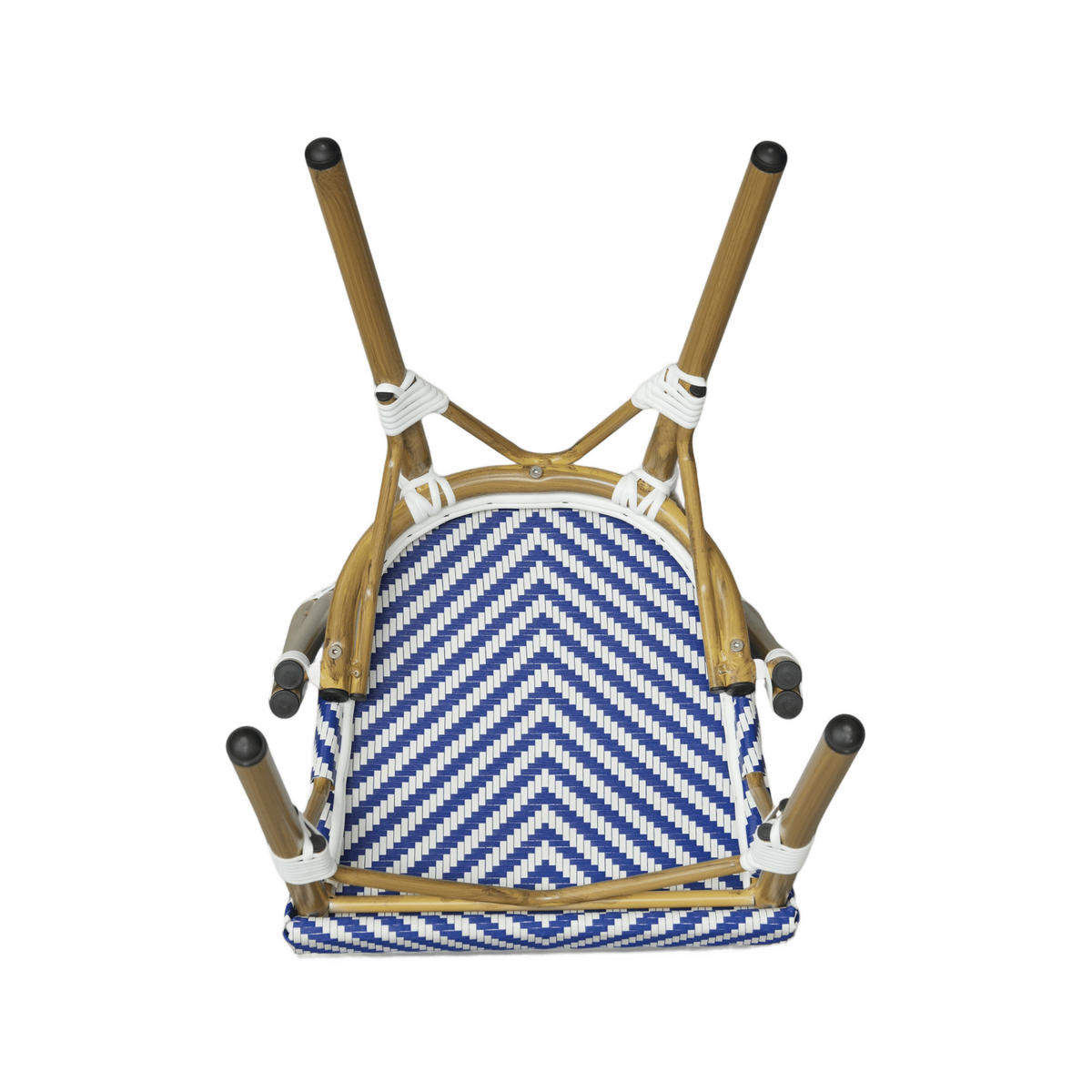 GARTENSTÜHLE Stapelbare Alpinia Blau Weiß 2er-Set - Dunkelblau, Metall (46/85/57cm) - Mobili Rebecca