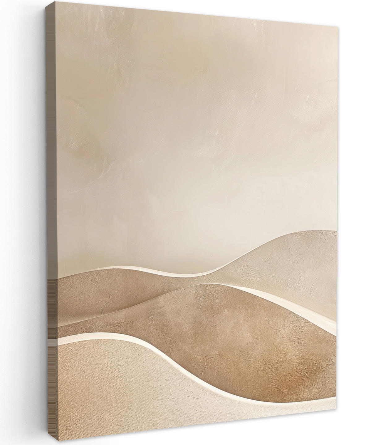 LEINWANDBILD Beige - Natur - Abstrakt - Modern 60x80 cm - Beige, Textil (60/80cm) - MuchoWow