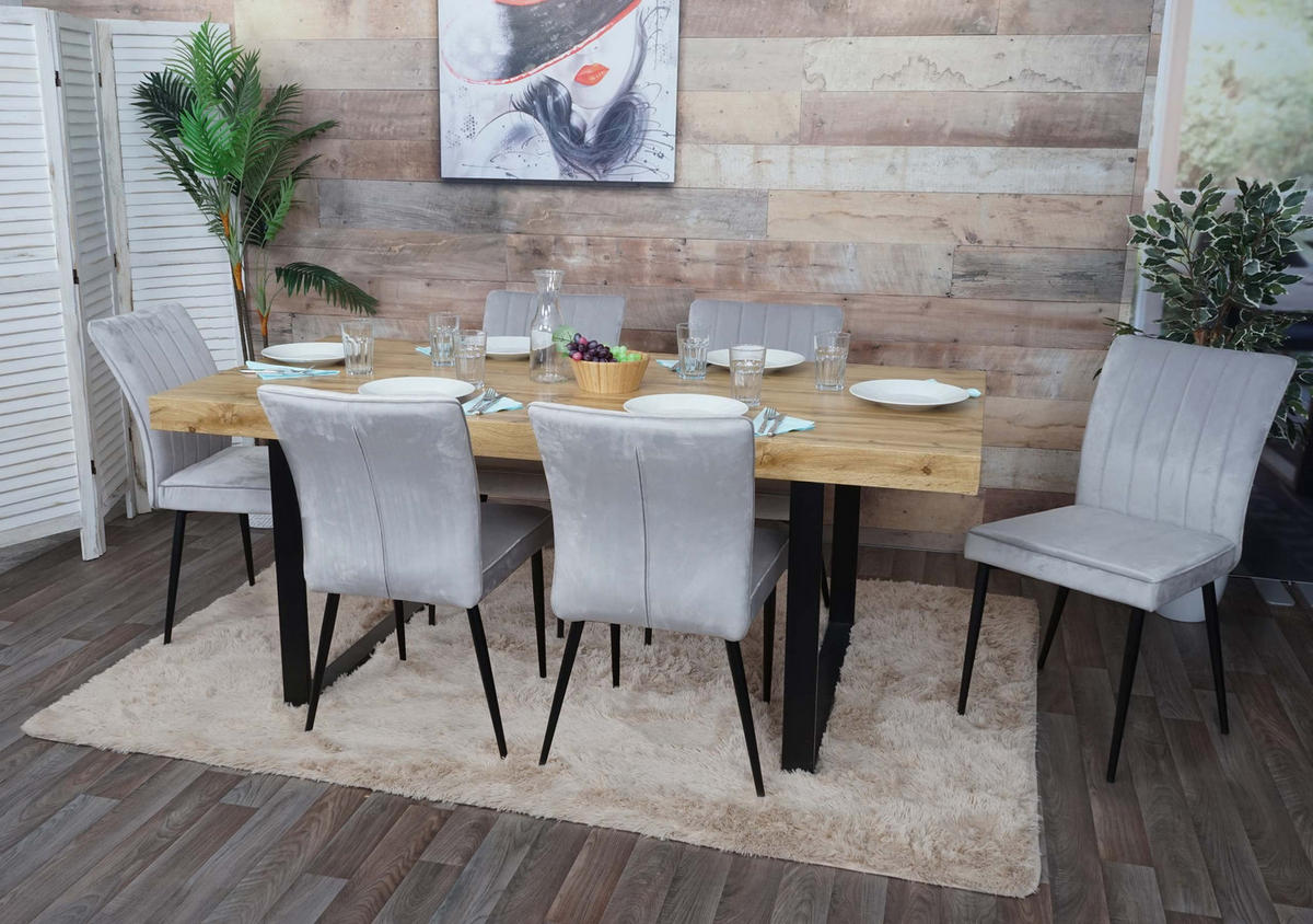 ESSZIMMERSTUHL Hellgrau 6er-Set - Hellgrau, Textil (50/88/64cm) - MCW