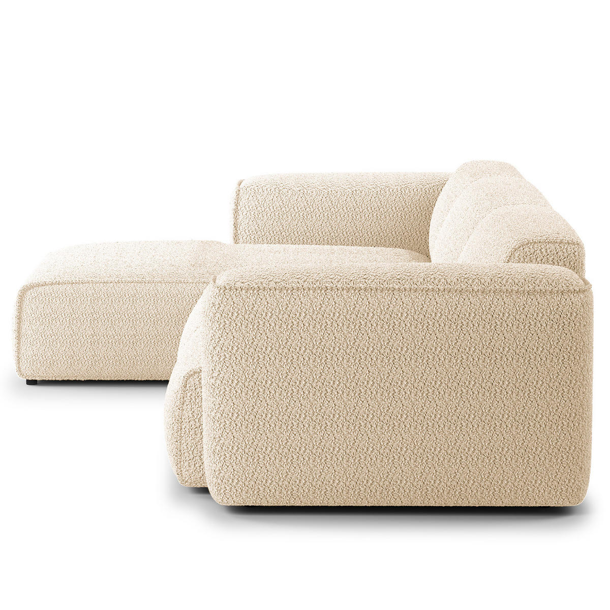 3-SITZER ECKSOFA mit Longchair - Beige/Schwarz, Kunststoff/Textil (284/173cm) - home24