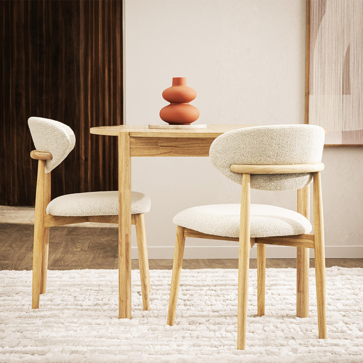 DESIGN-STUHL - Beige - 2er-Set - Beige, Textil (48/81/51cm) - Drawer