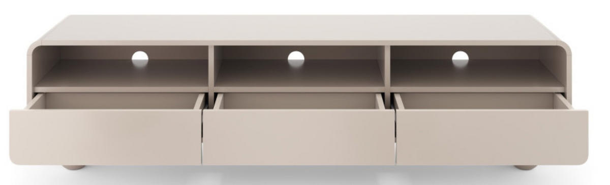 TV-SCHRANK Kaschmir ALBI Auf Runden Beinen 180 cm - Ecru, Holzwerkstoff (180/44/39cm) - Sepro Meble
