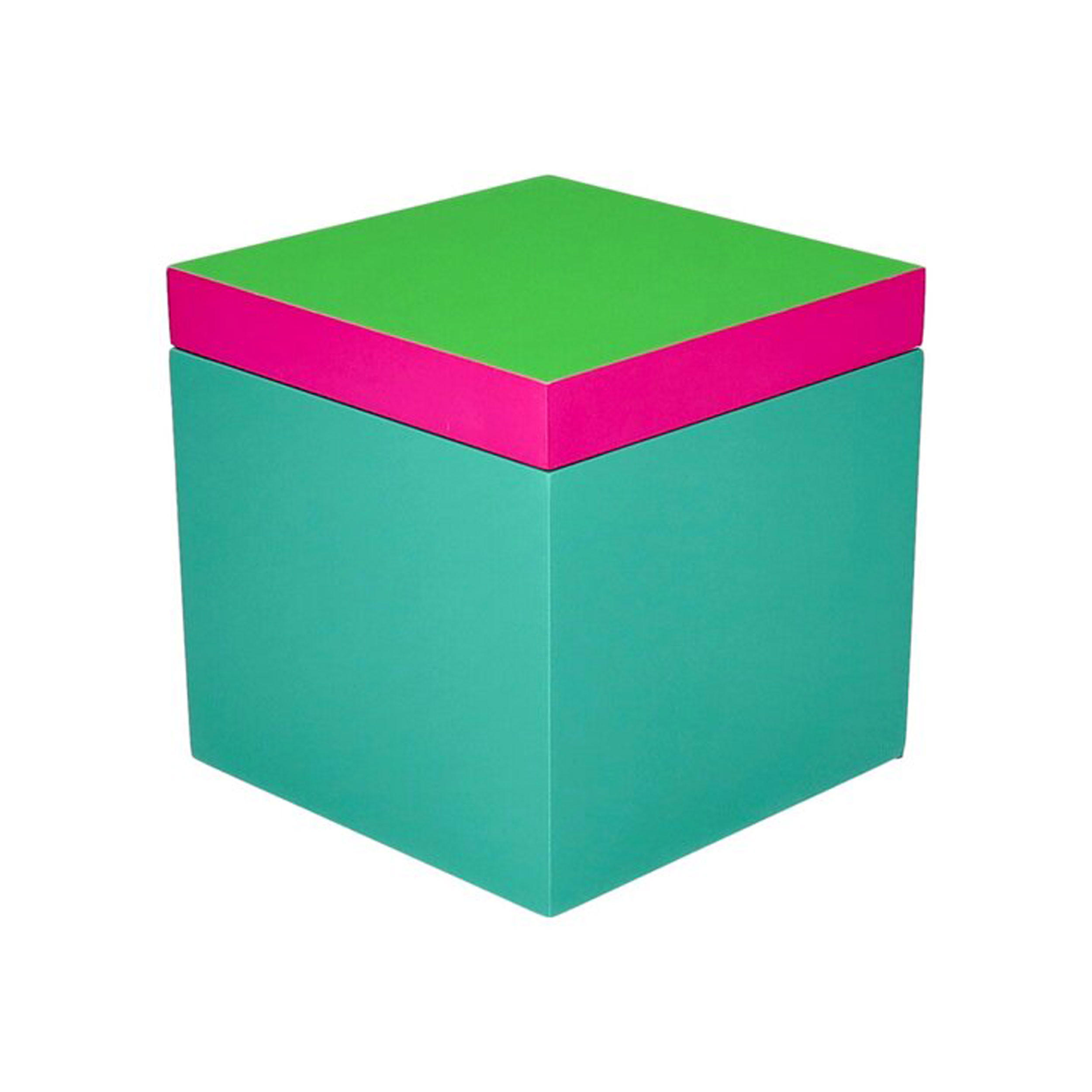 AUFBEWAHRUNGSBOX Neo S, MDF, Neon Grün / Neon Pink / Türkis - Pink, Holzwerkstoff (14.5/13/14.5cm) - Gift Company
