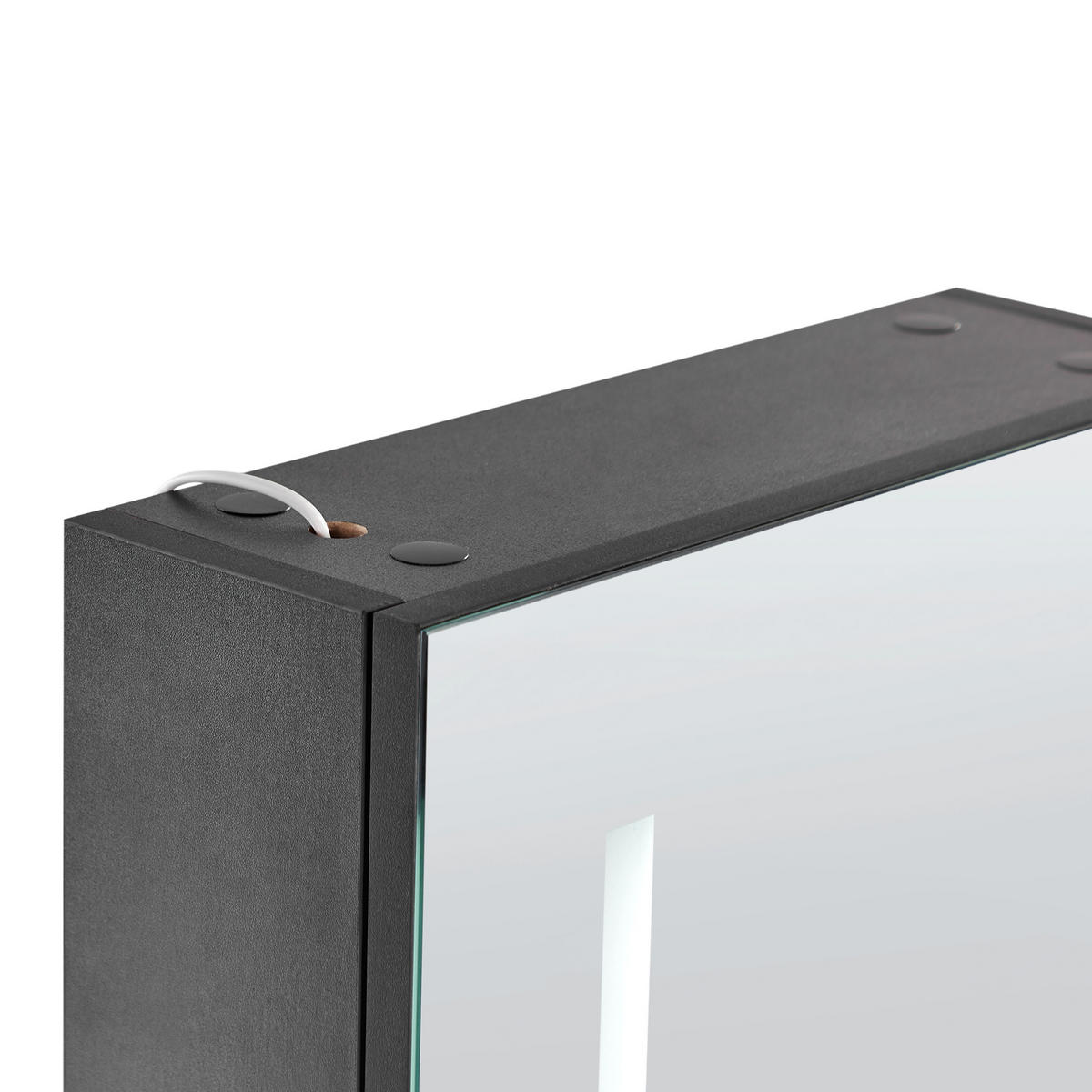 KOUPELNOVÁ ZRCADLOVÁ SKŘÍŇKA LED 40/60 cm Černá Cameron - černá/stříbrná, kompozitní dřevo (40/60/12cm) - Beliani