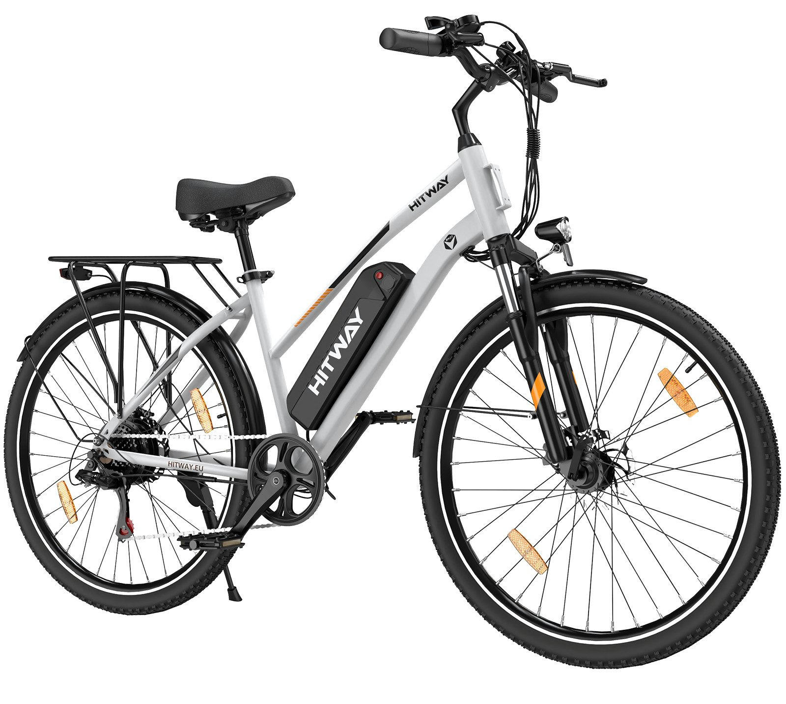 E-BIKE Cityrad BK27 250W-Motor 36V 13Ah Akku - Weiß, Metall (87cm) - HITWAY