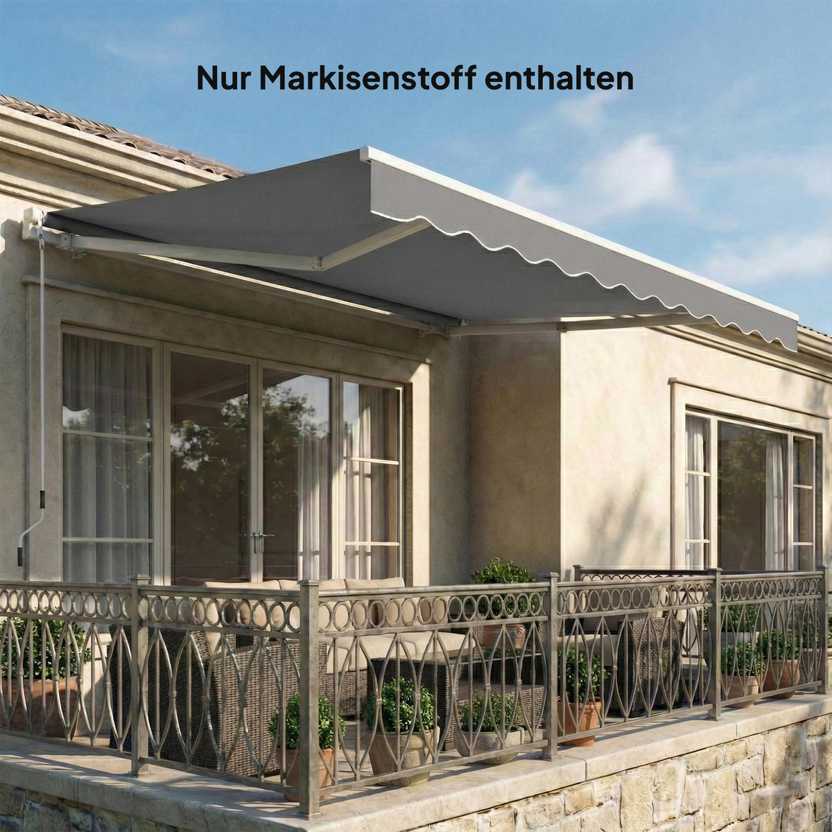 MARKISENBESPANNUNG aus Polyester Dunkelgrau - Dunkelgrau, Textil (337/250/25cm) - Outsunny