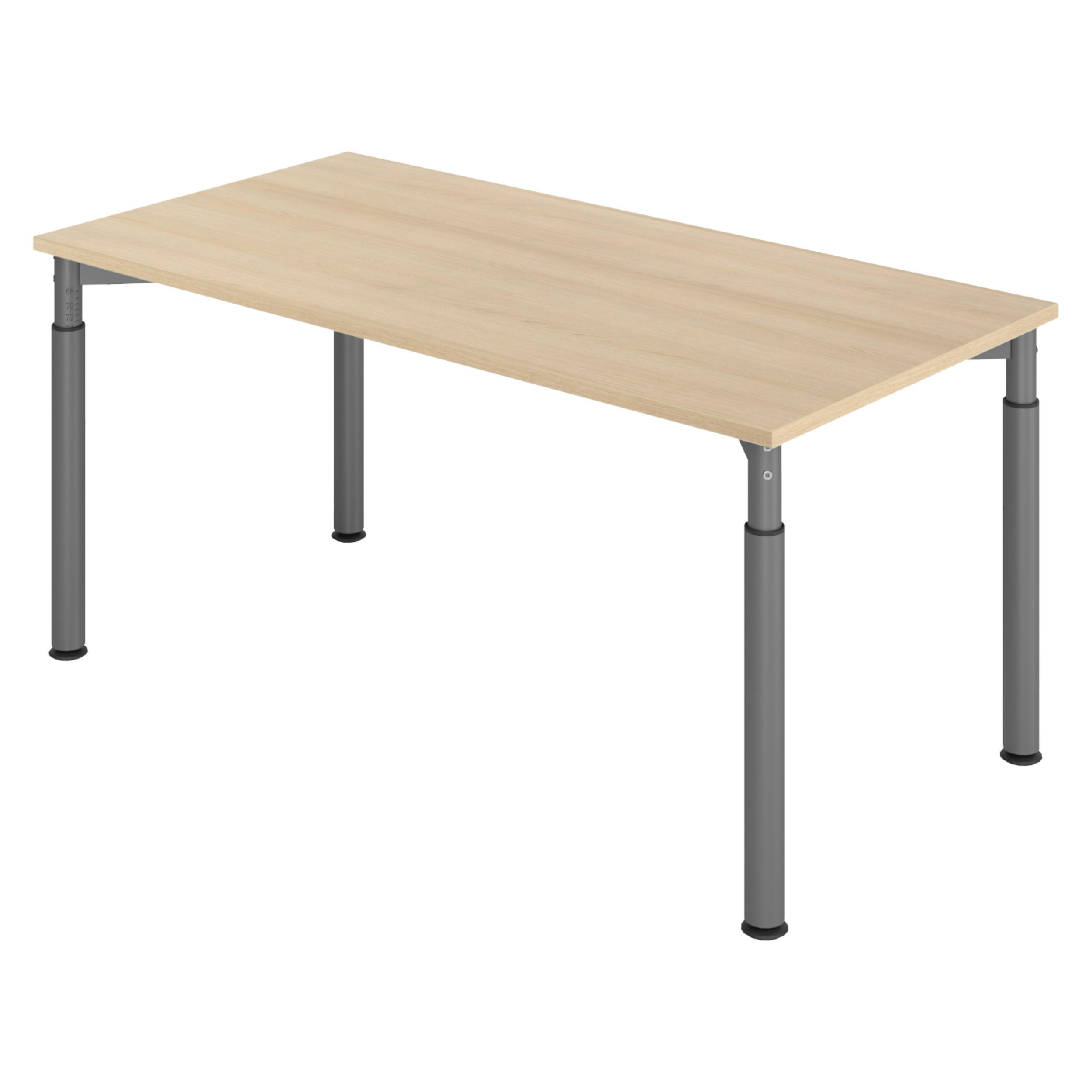 SCHREIBTISCH Serie-Y 80/160/74 cm in Eichefarben/Graphitfarben - Eichefarben/Graphitfarben, Holzwerkstoff (80/160/74cm) - bümö