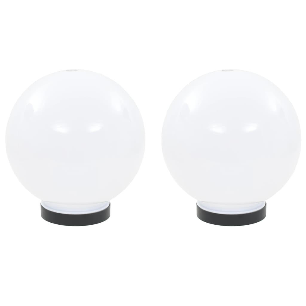 LED-GARTENLEUCHTEN 2Er Set Kugelförmig 20 Cm Pmma - Weiß, Kunststoff (20/20/20cm) - vidaXL