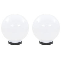 LED-GARTENLEUCHTEN 2Er Set Kugelförmig 20 Cm Pmma - Weiß, Kunststoff (20/20/20cm) - vidaXL