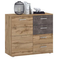 KOMMODE CHICAGO - Dunkelgrau/Eiche Wotan, Holzwerkstoff (91/82/40cm) - CARO-Möbel