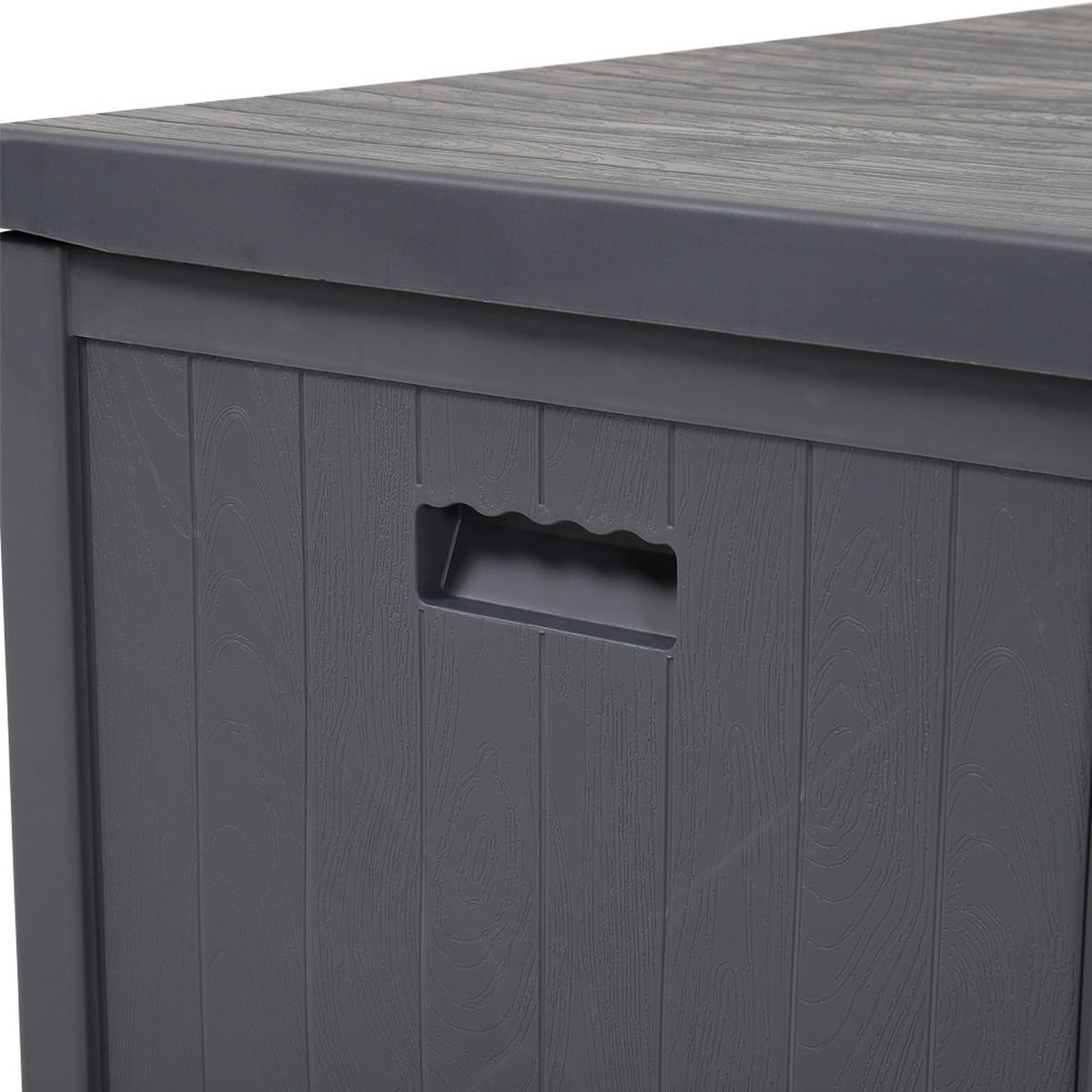 GARTENBOX 430L Aufbewahrungsbox Kissenbox aus PP-Kunststoff in Schwarz Abschließbar Wasserdicht Robuste Einfache Montage - Grau, Kunststoff (125/61.5/56cm) - Livingandhome