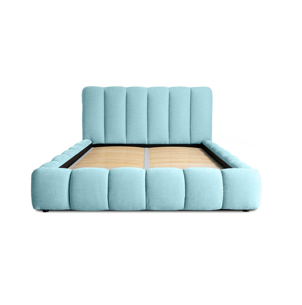 POLSTERBETT Heda Komplettset - Hellblau, Holzwerkstoff/Textil (180/200cm) - Fun Möbel