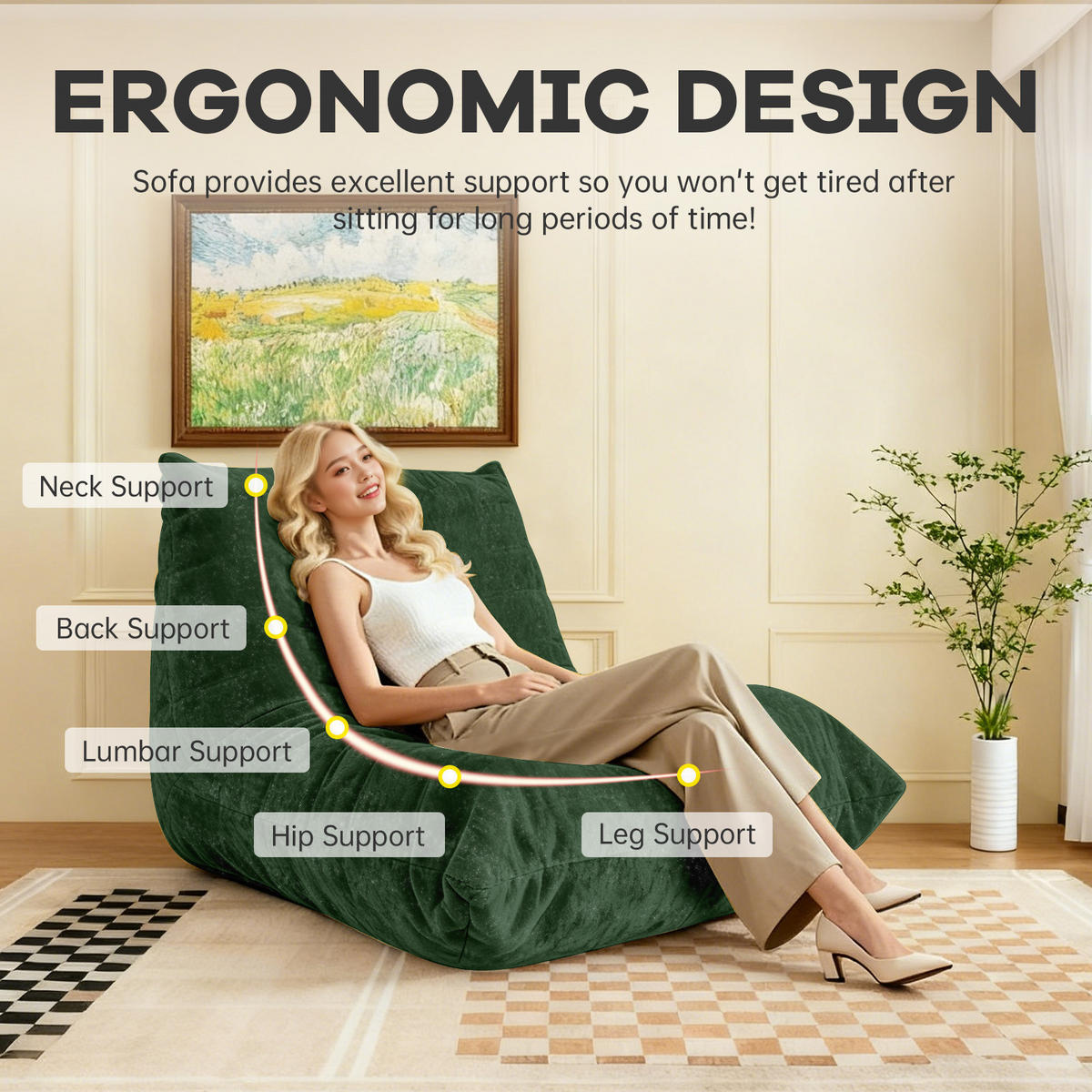 PAT ELASTIC, lemn de pin, alb, 140x200cm, cu trepte și spațiu de depozitare - verde, material textil (90/80/100cm) - Urban Meuble