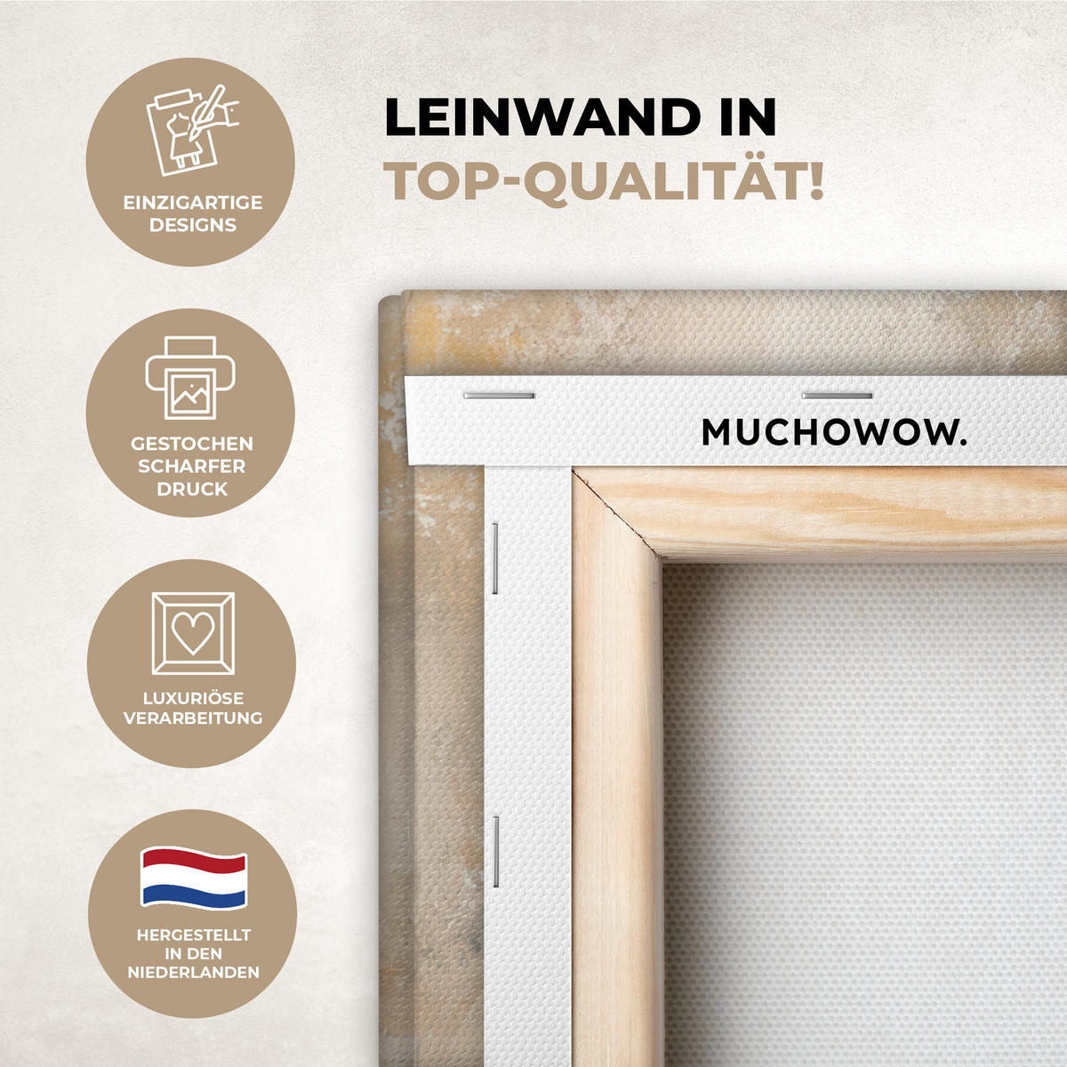 LEINWANDBILD Weihnachten - Kugeln - Beige - Gold 20x20 cm - Goldfarben, Textil (20/20cm) - MuchoWow