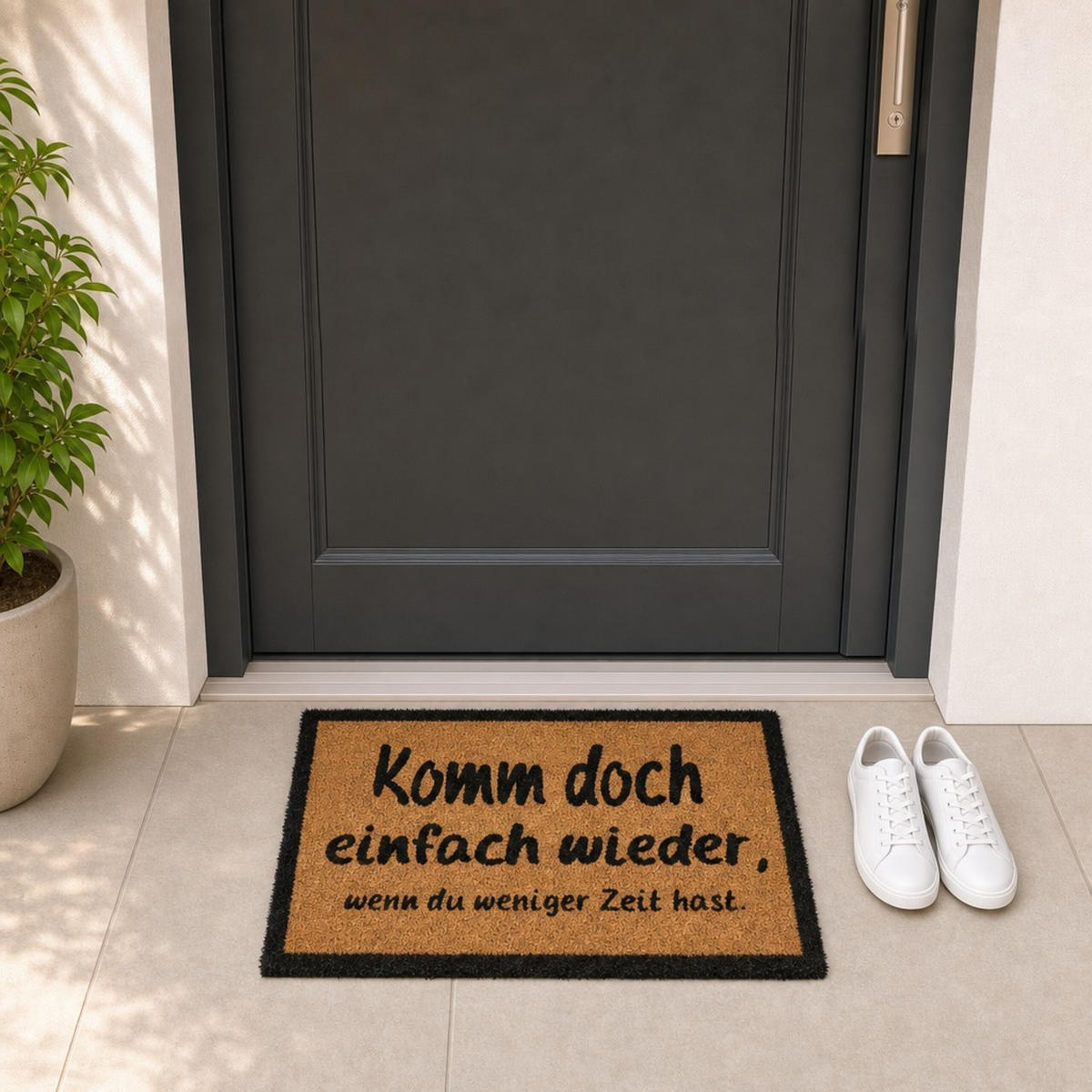 FUSSMATTE Natur Kokos Komm wieder 60x40 cm - Multicolor, Kunststoff/Textil (60/40cm) - Relaxdays