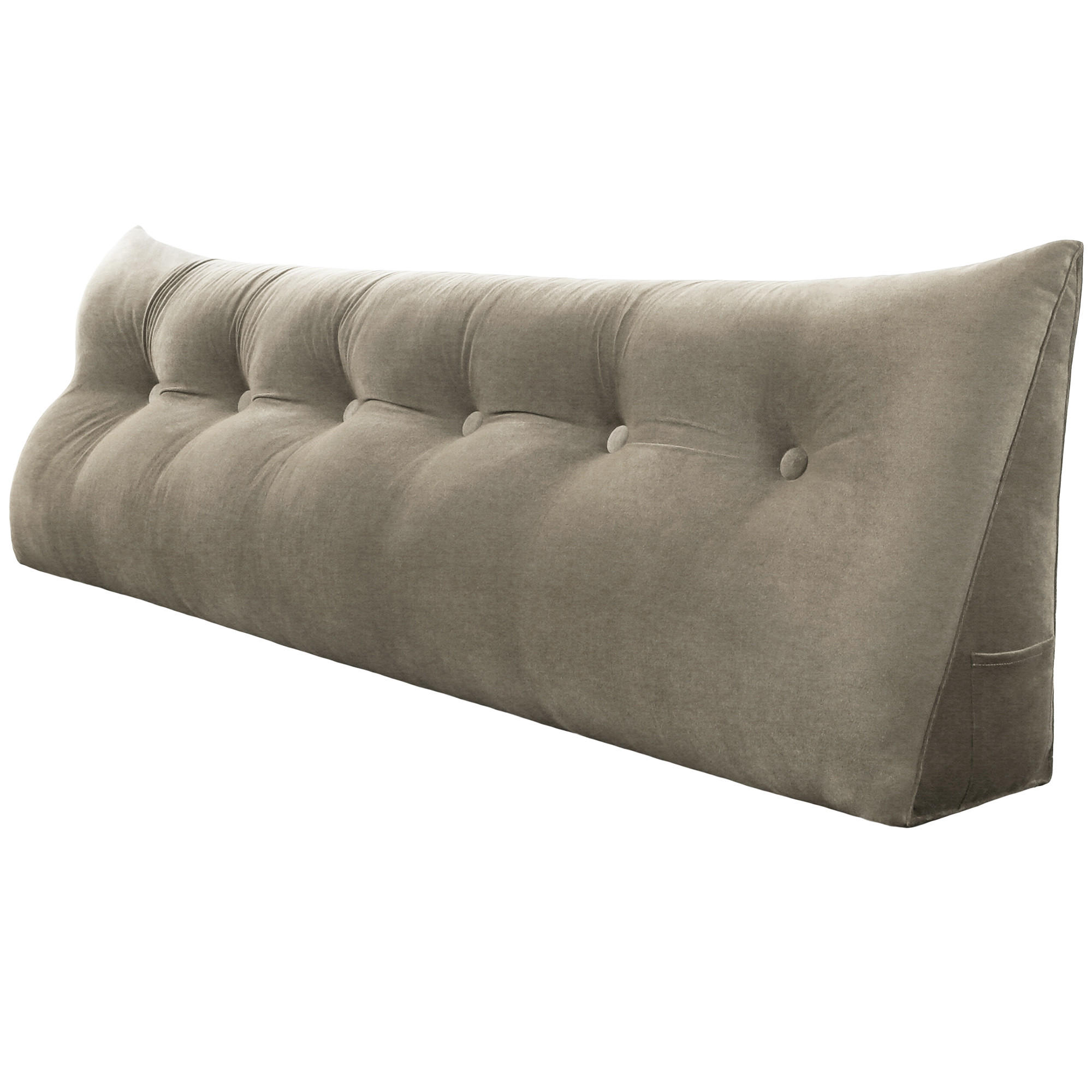 RÜCKENKISSEN für Bett Samt Beige 180 cm - Beige, Textil (50/180cm) - Vercart